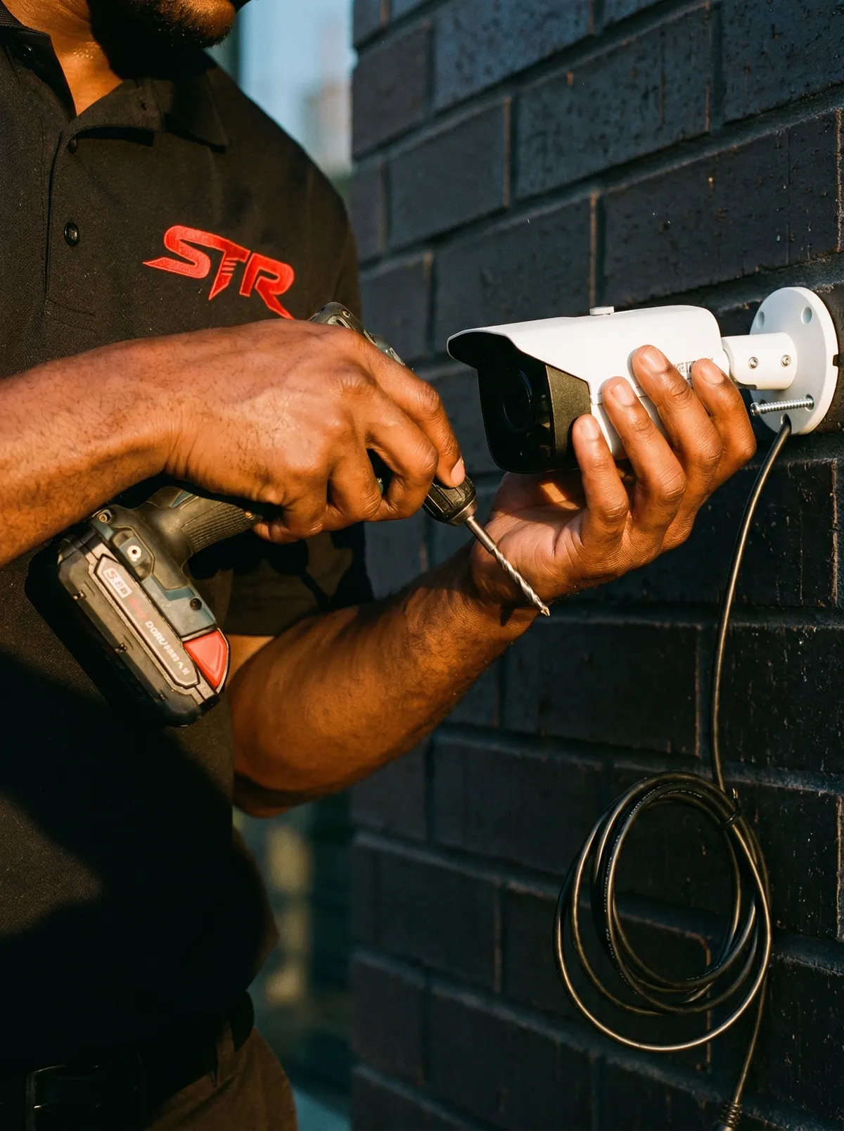 STR Tech installing security cameras in Dalton, GA